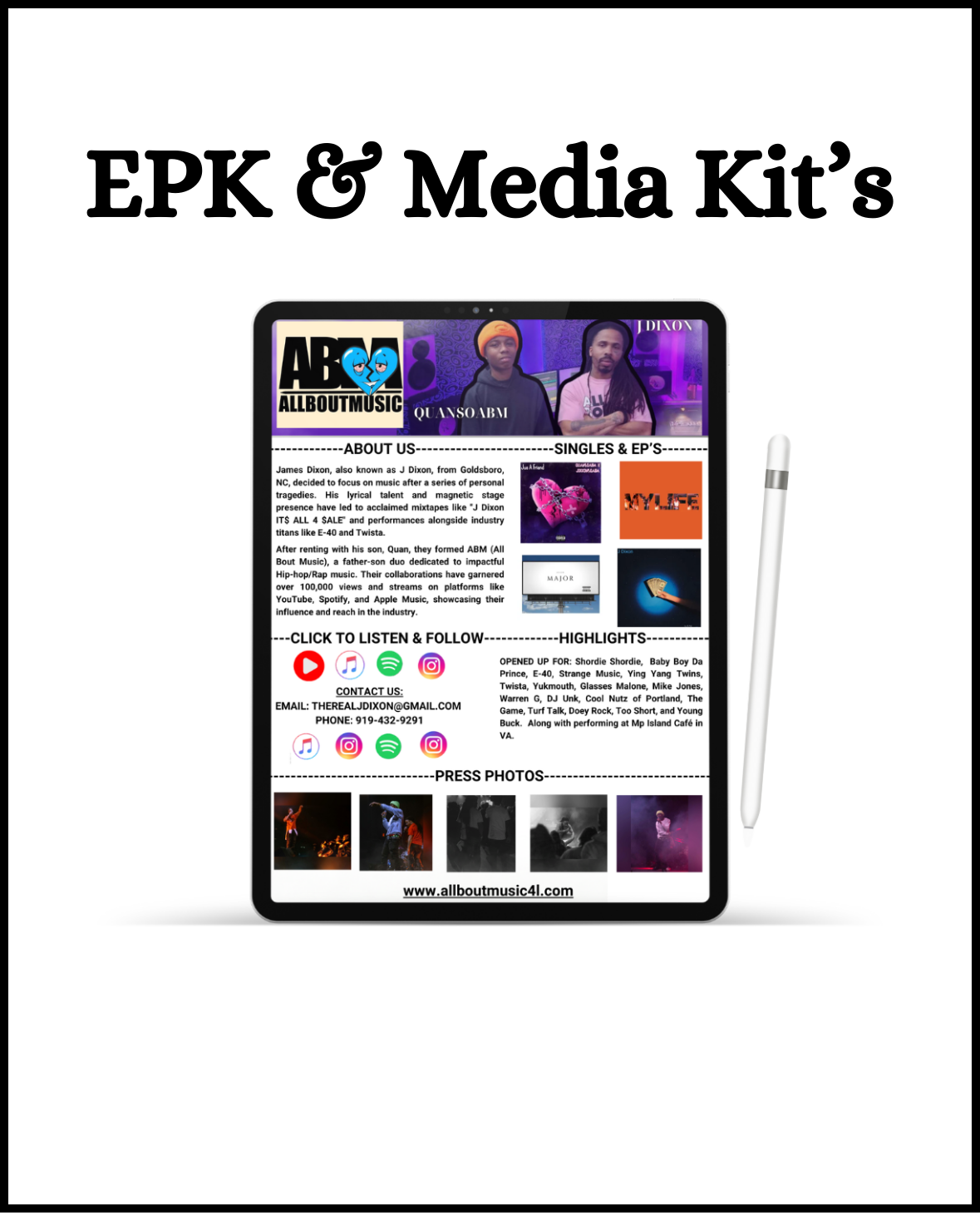 EPK's & Media Kits