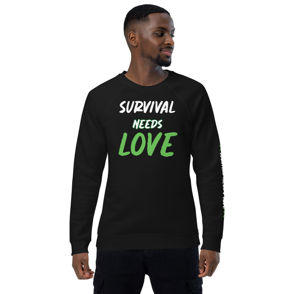 "Survival Needs Love" Kidney Disease Awareness Black Sweatshirt