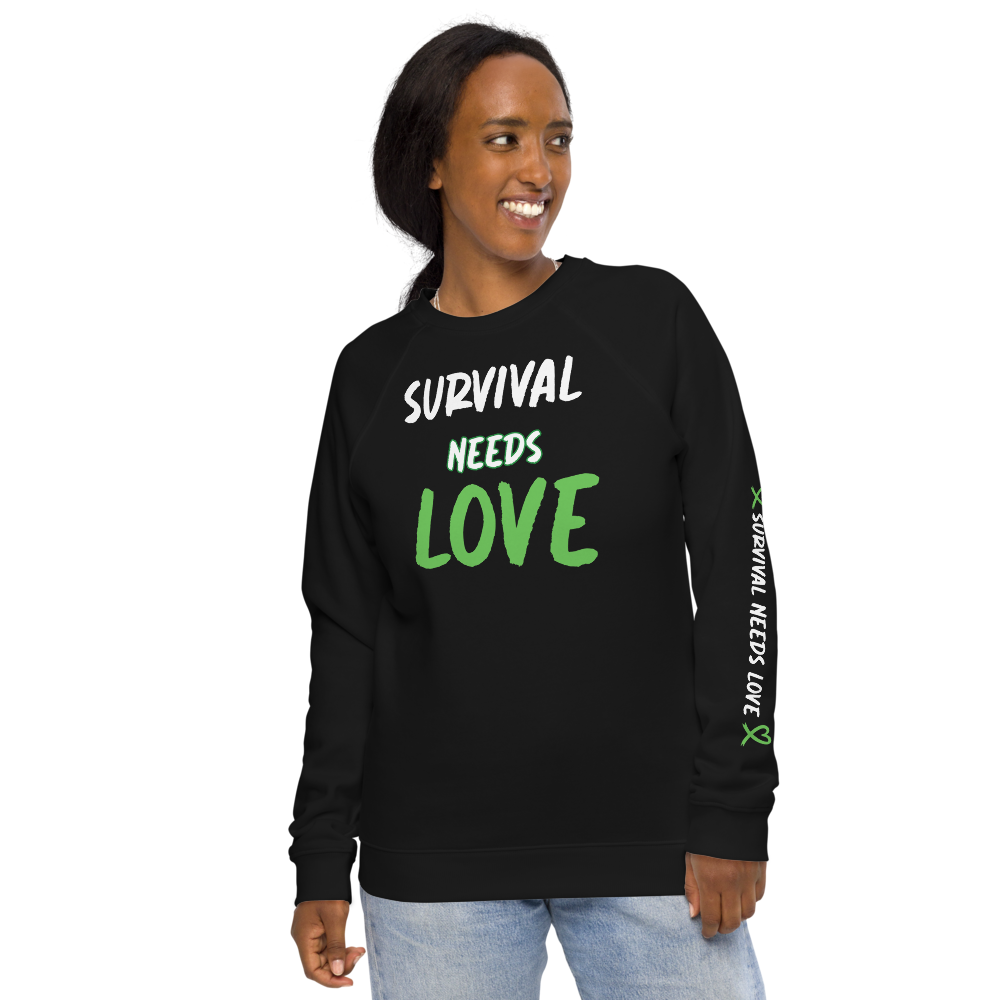 "Survival Needs Love" Kidney Disease Awareness Black Sweatshirt