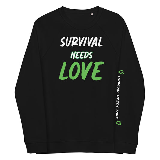 "Survival Needs Love" Kidney Disease Awareness Black Sweatshirt