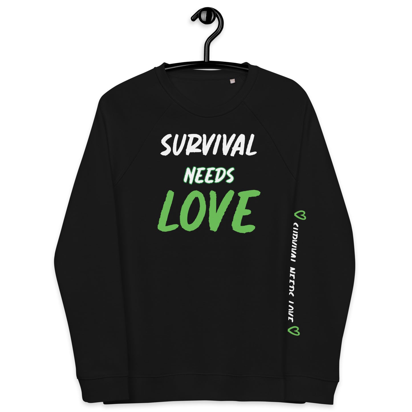 "Survival Needs Love" Kidney Disease Awareness Black Sweatshirt